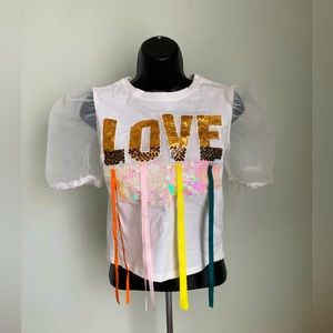 White Shirt With Colorful Front